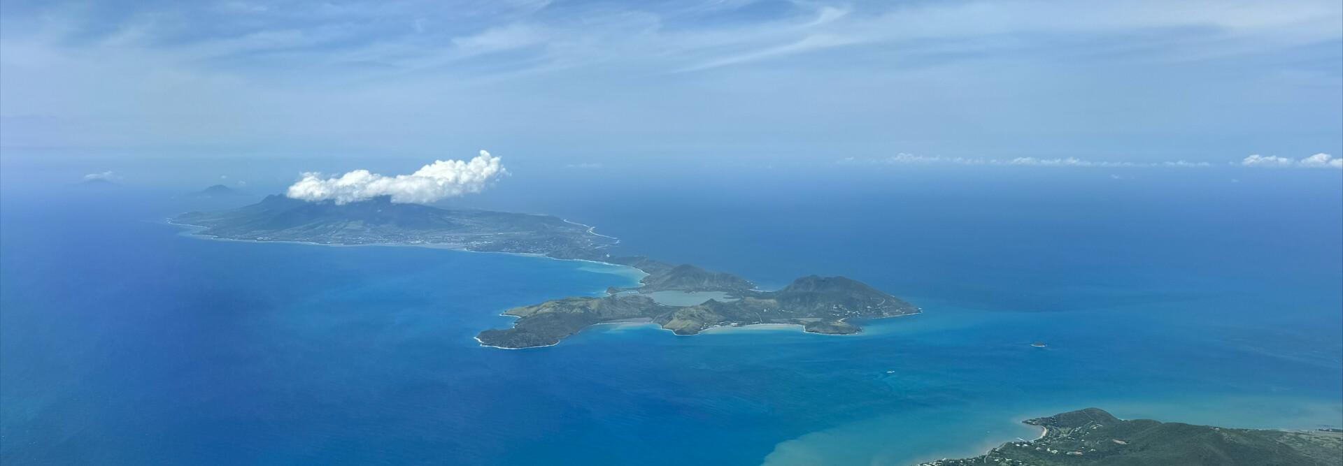 Image taken from aircraft , showing a subtle change happening in the weather.